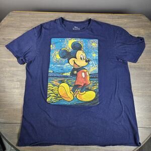 Mickey Mouse Shirt‎ Disney Art Graphic Van Gogh Picasso Starry Night Size XL